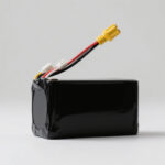 XT90 plug and cable detail of 6S 22.2V 12000mAh LiPo UAV battery