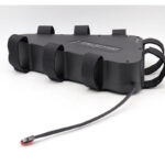 52V triangle electric bike battery showing dimensions for frame compatibility
