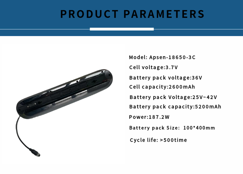 36v 5200mah ebike battery parameters