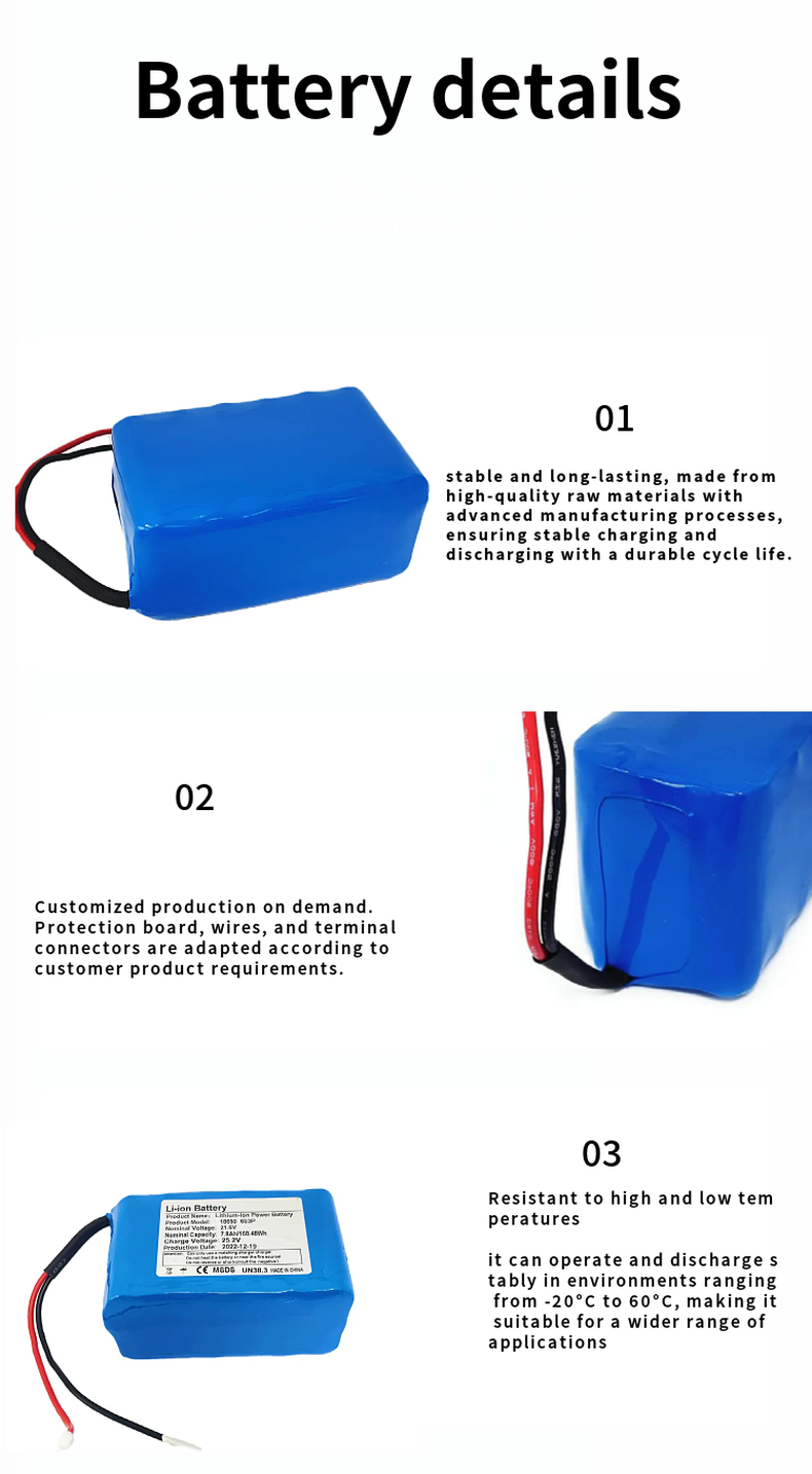 18650 22.2V 7.8Ah 2600Mah 6S3P Details