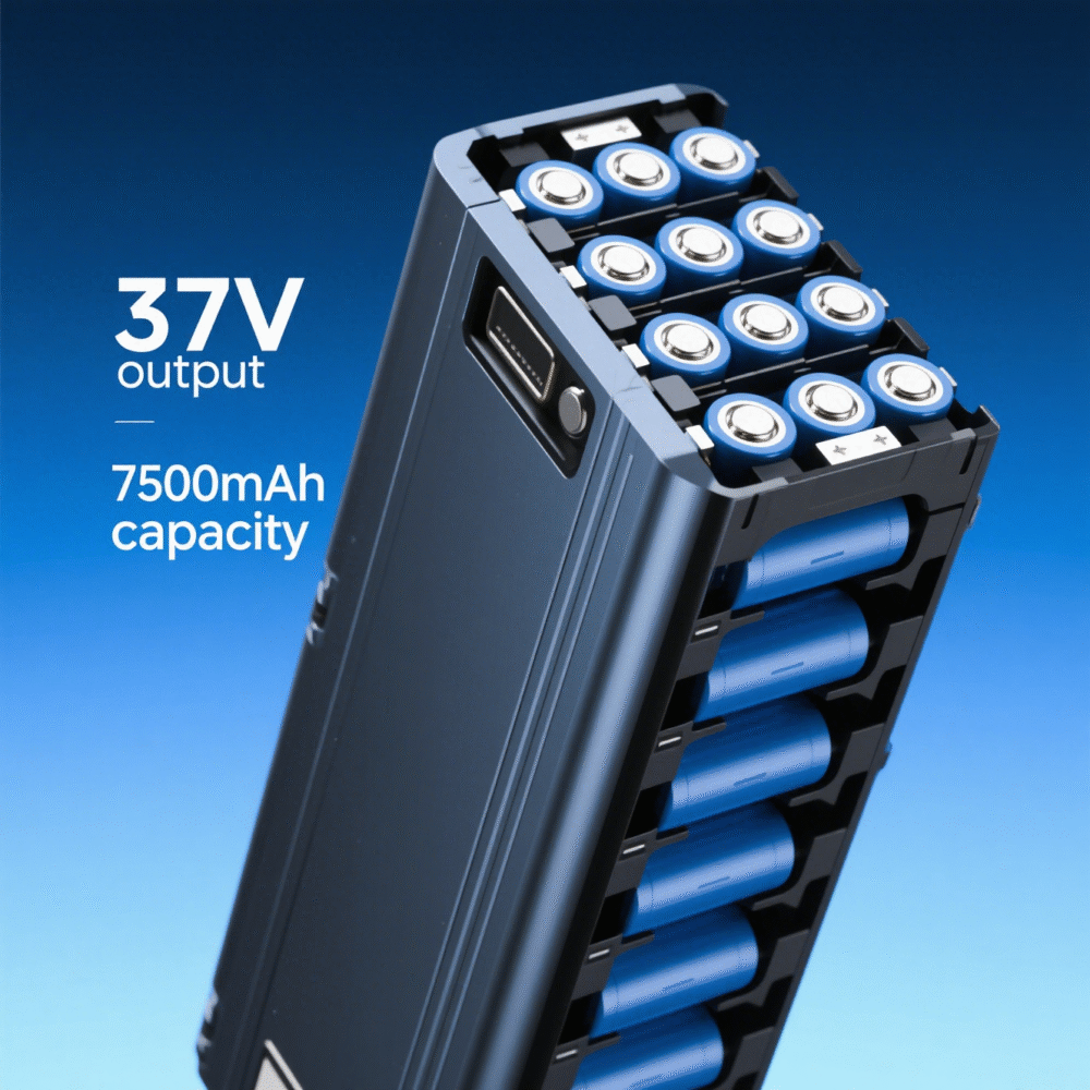 37V output 7500mAh capacity 18650 battery packs