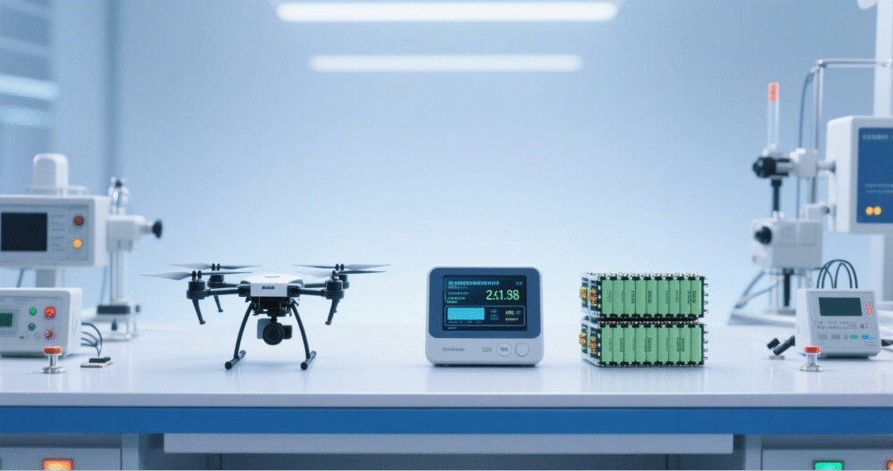 Agricultural drone battery module demonstrates key technical features supporting long flight duration.