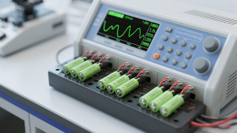 test curves show the difference between nominal capacity and actual output, exposing potential shrinkage in high-capacity 18650 batteries.