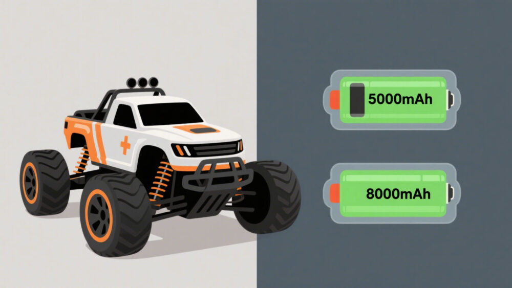 Different LiPo batteries (5000mAh vs 8000mAh)