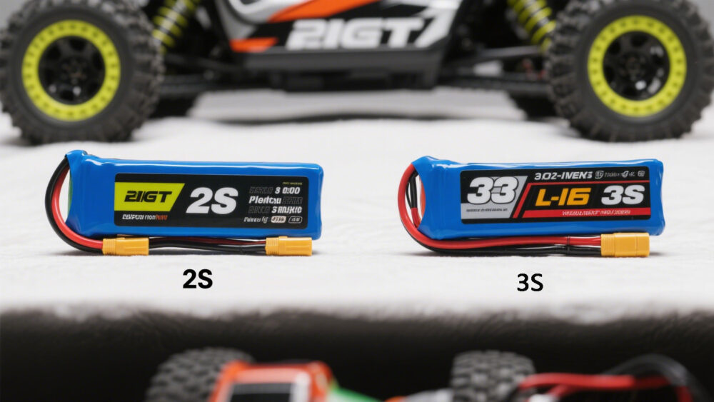 Comparison of 2S and 3S LiPo batteries for RC trucks