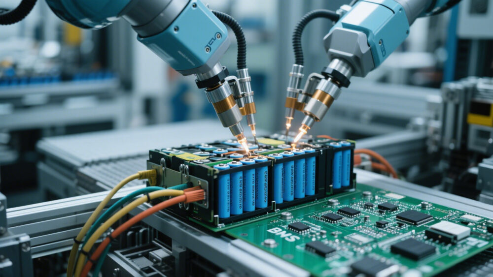 Spot welding 18650 cells into 18650 battery pack 