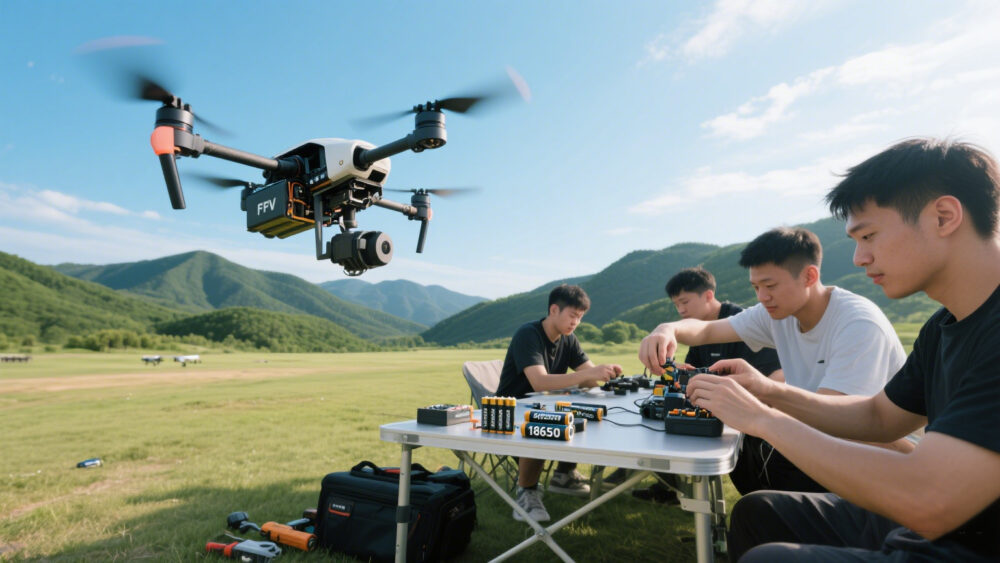 FPV drone flying with 6S 6000mAh lithium-ion battery 