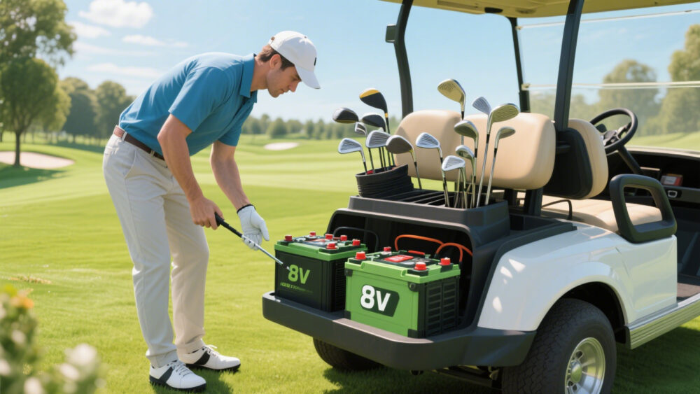 r using golf cart powered by 8 volt golf cart battery pack