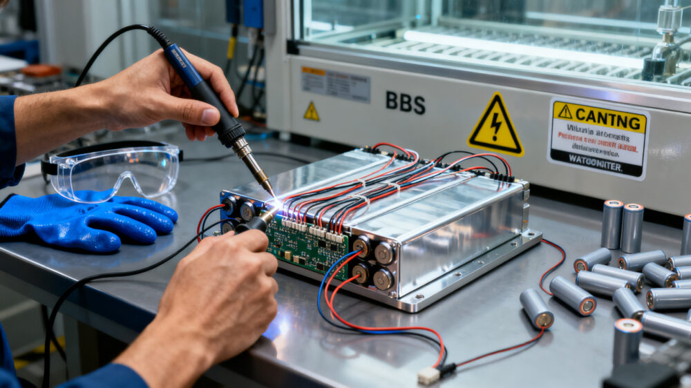 Building custom ebike battery pack with spot welding and BMS installation