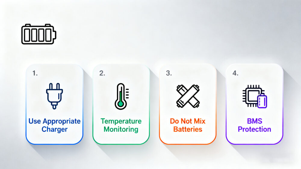 safety tips for 18650 EV battery packs
