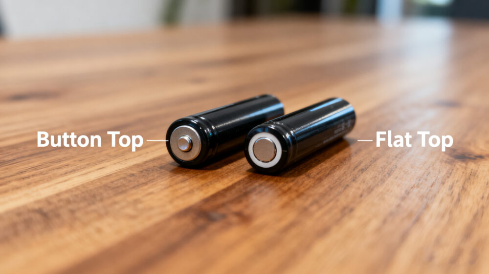 18650 button top and flat top