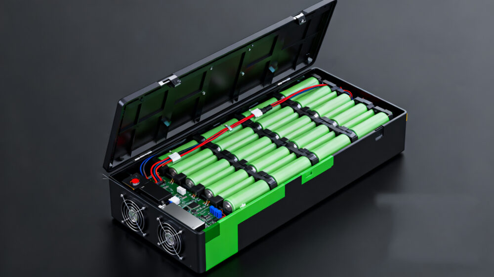 18650 battery pack showing cells layout