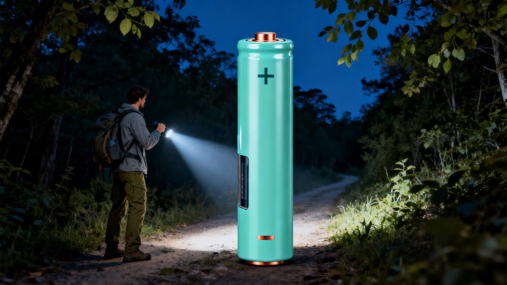 hiker using 18650 battery flashlight