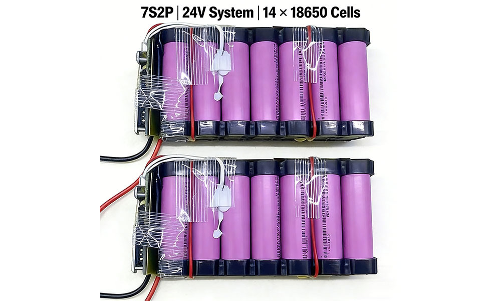 7S2P 24V 18650 Battery Pack Structure Overview