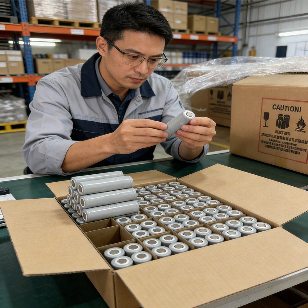 inspecting bulk 21700 batteries to ensure quality