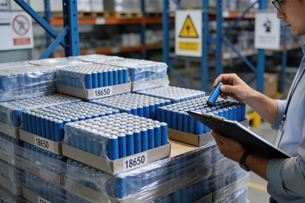 18650 battery 3000mAh bulk purchase and inspection in warehouse