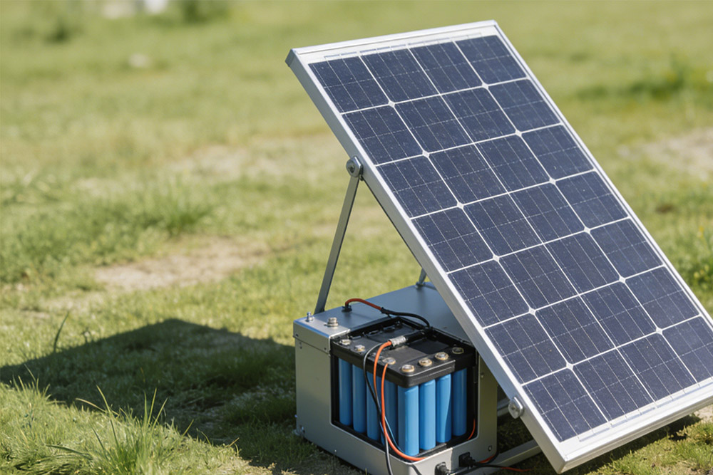 solar panel system with 18650 battery pack