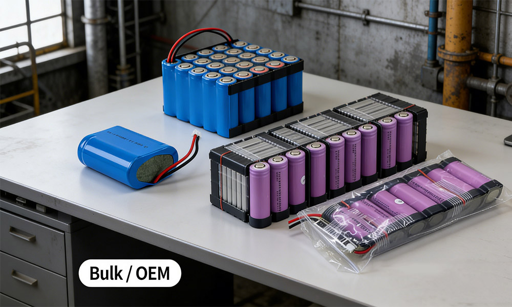 Bulk 18650 lithium batteries and custom battery packs for industrial applications