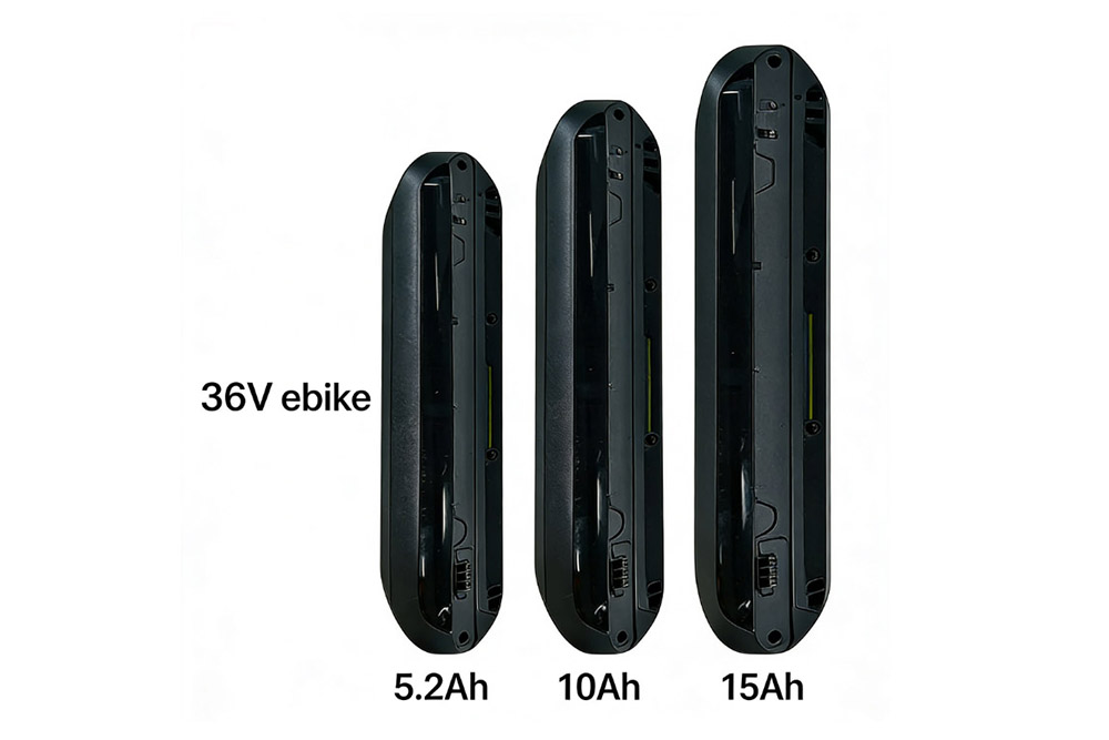 5.2Ah vs 10Ah vs 15Ah 36V ebike battery comparison