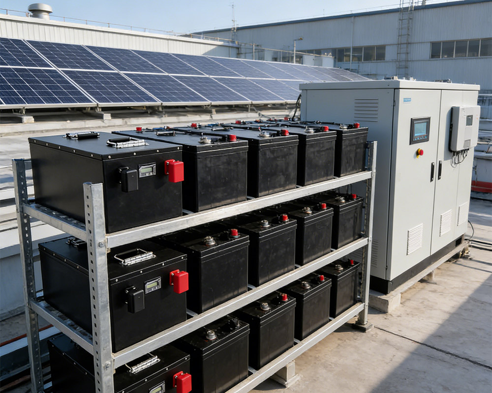 48V 100Ah LiFePO4 batteries used in commercial solar energy storage
