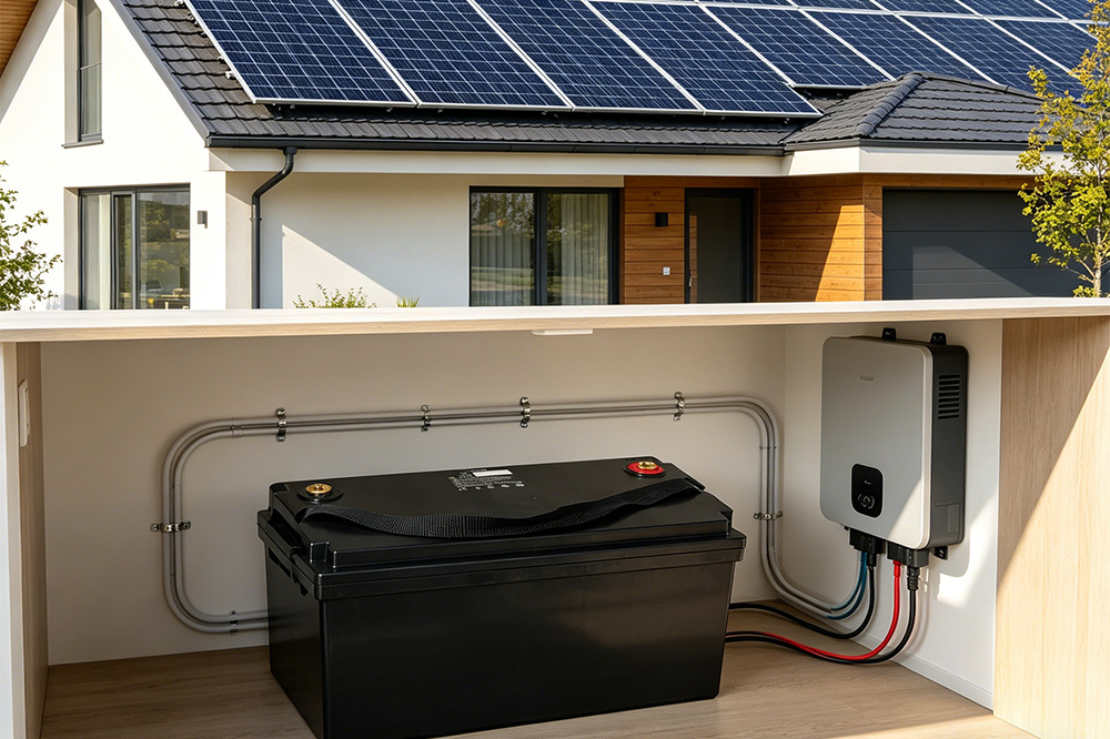 12V 100Ah LiFePO4 battery used in residential solar energy storage system
