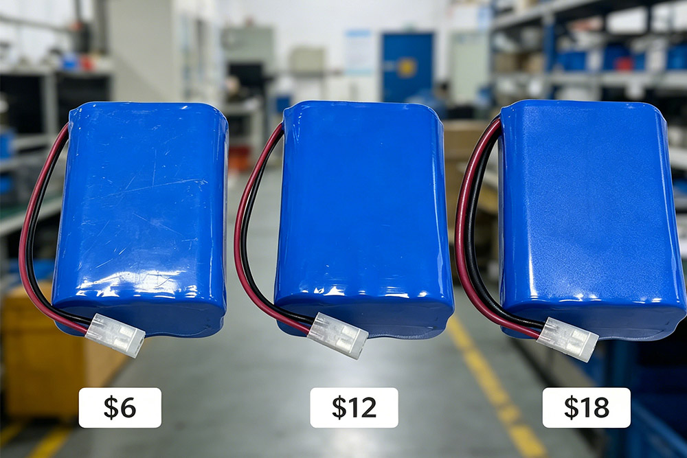12v 18650 battery pack price comparison 3s2p lithium battery cost
