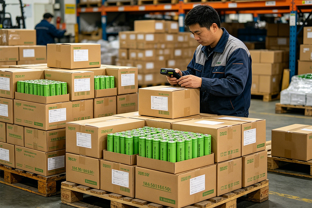 wholesale 18650 battery bulk purchase warehouse inspection