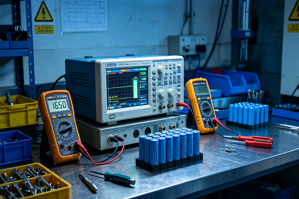 testing 18650 lithium batteries using measurement equipment