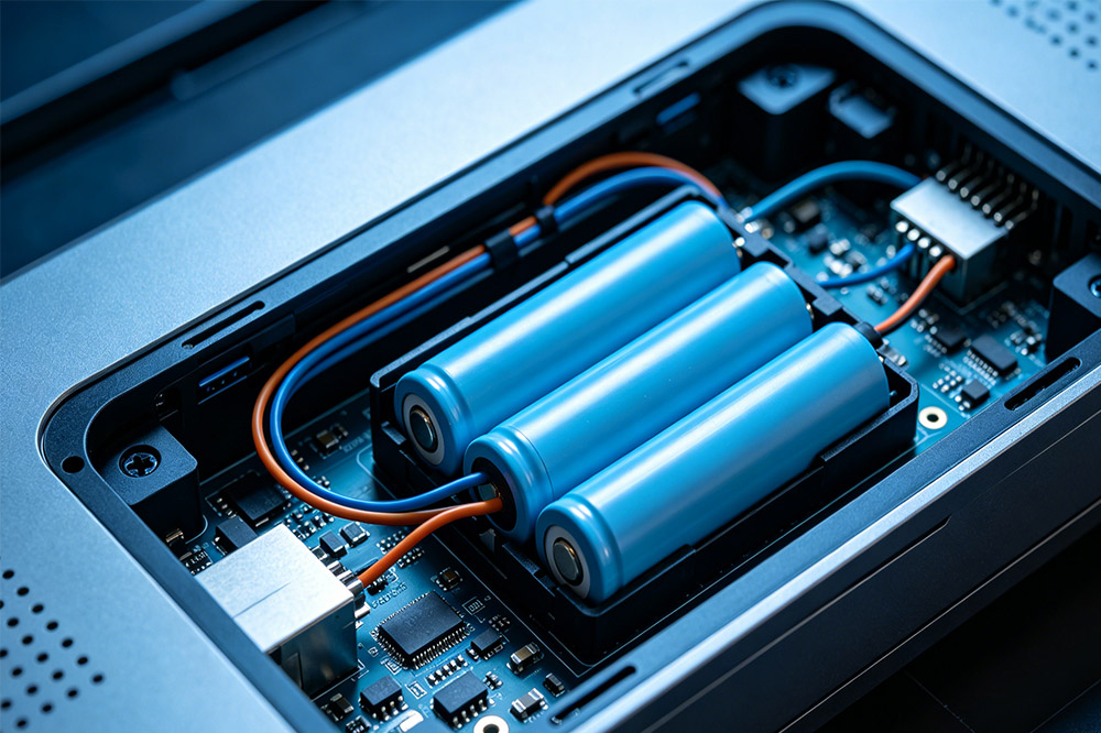 custom 18650 battery pack integrated in electronic device