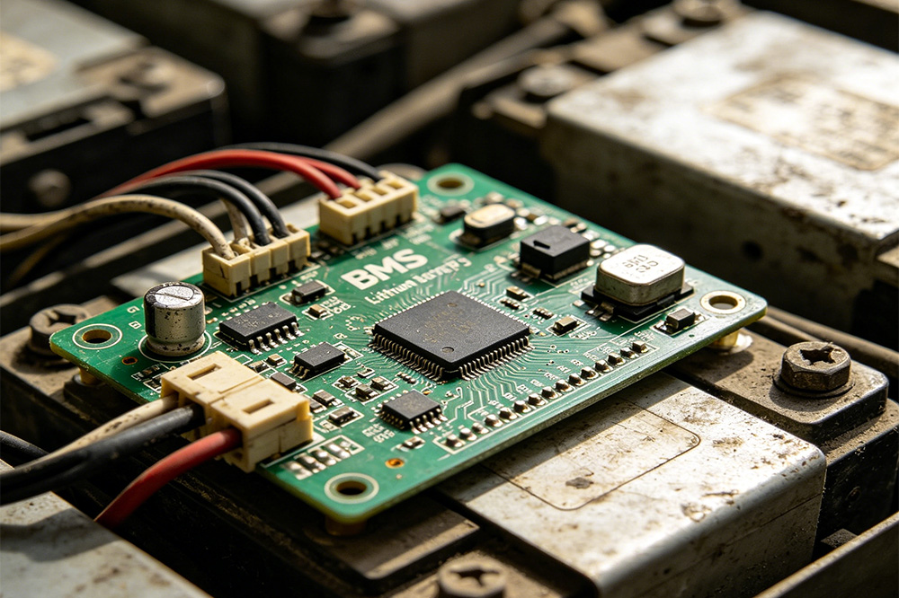 BMS board inside 12V 100Ah LiFePO4 battery