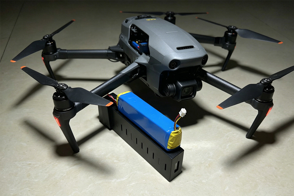 Industrial UAV drone with lithium battery pack structure visualization