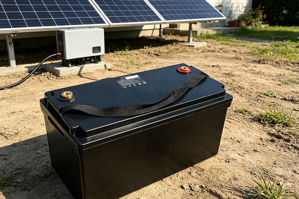 12V 100mah solar battery installation with lithium battery storage