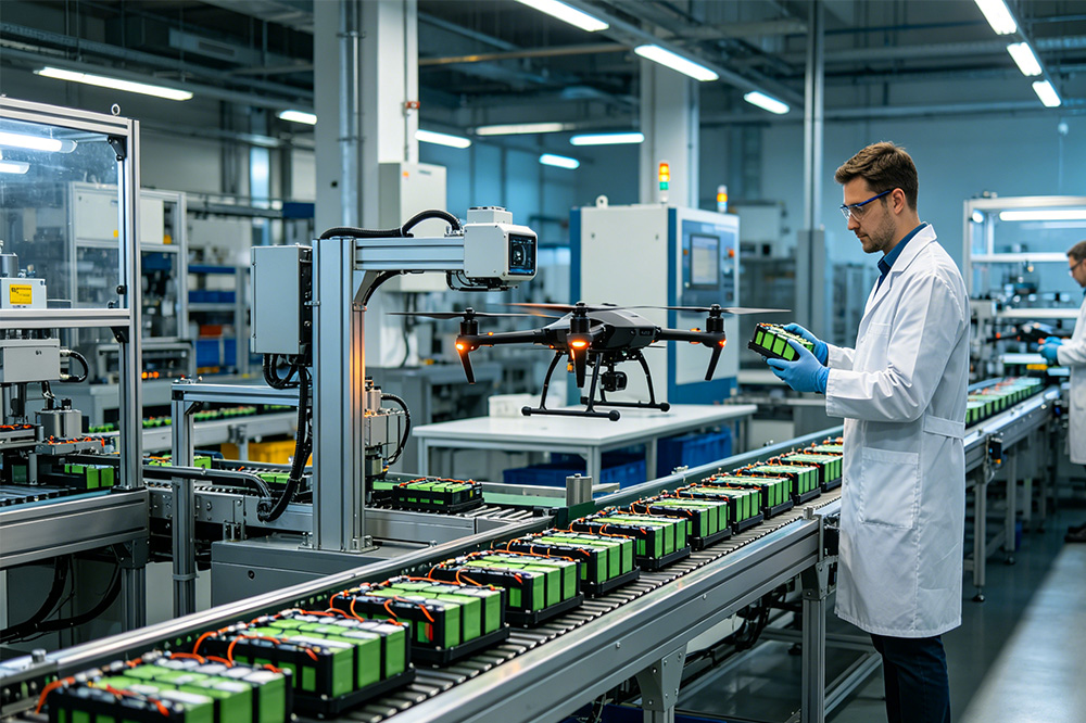 Industrial factory manufacturing high capacity drone batteries for wholesale UAV projects