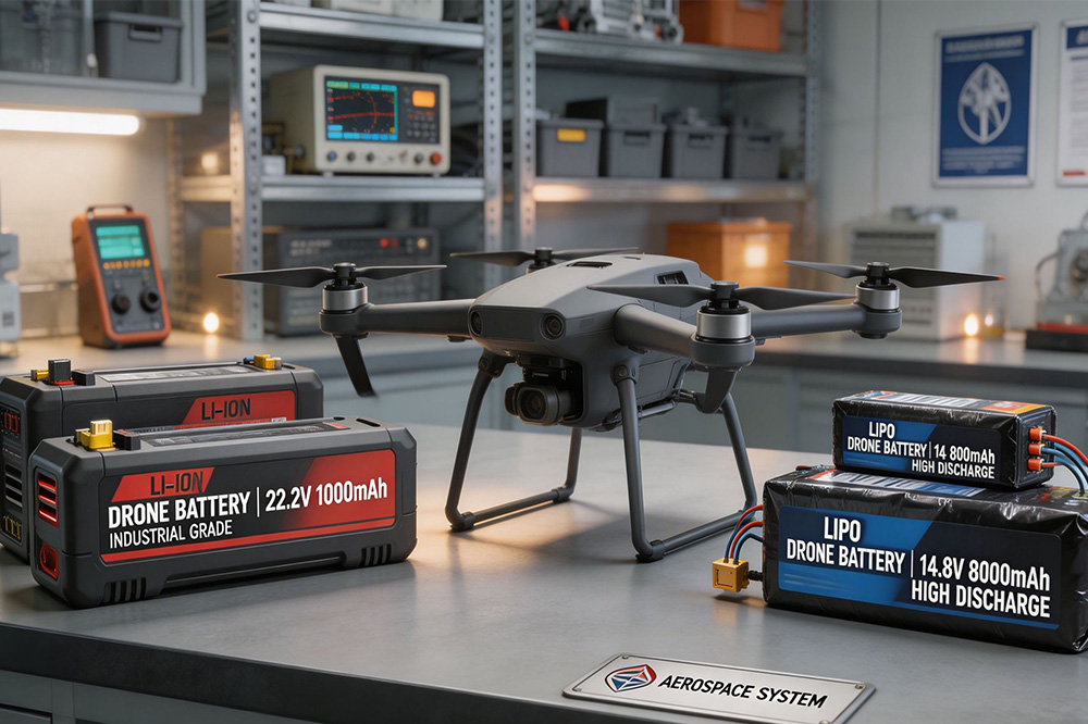 Comparison between Li-ion and LiPo high capacity drone batteries
