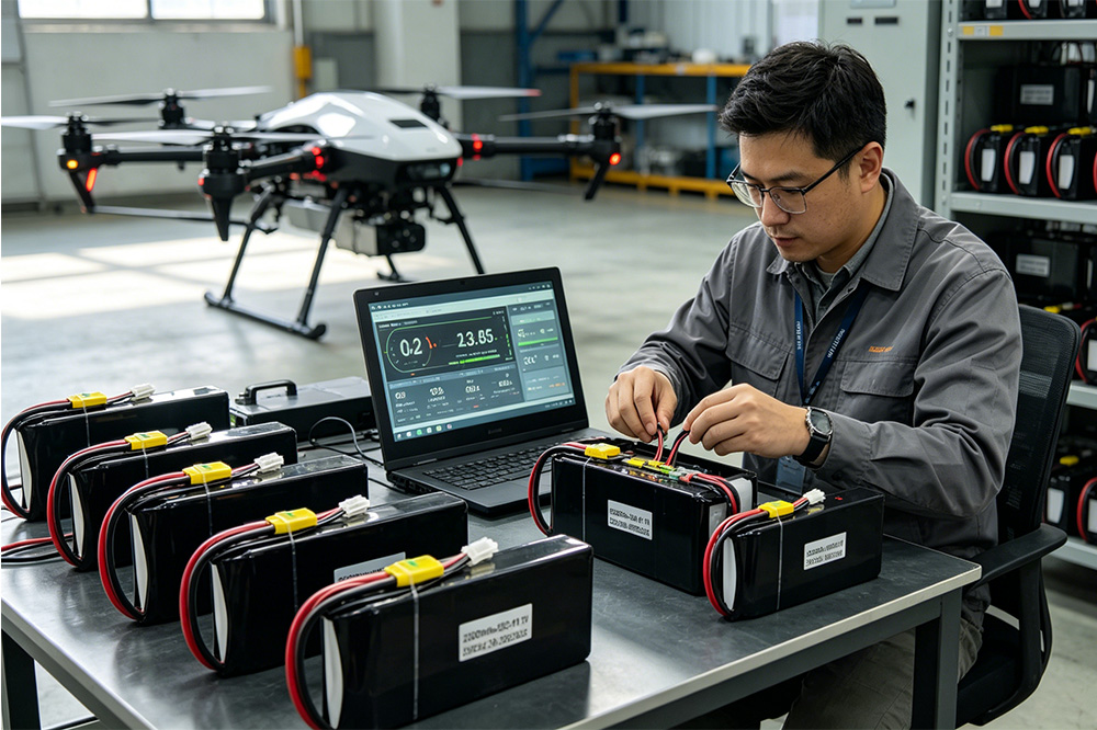 Professional UAV batteries used in industrial drone applications