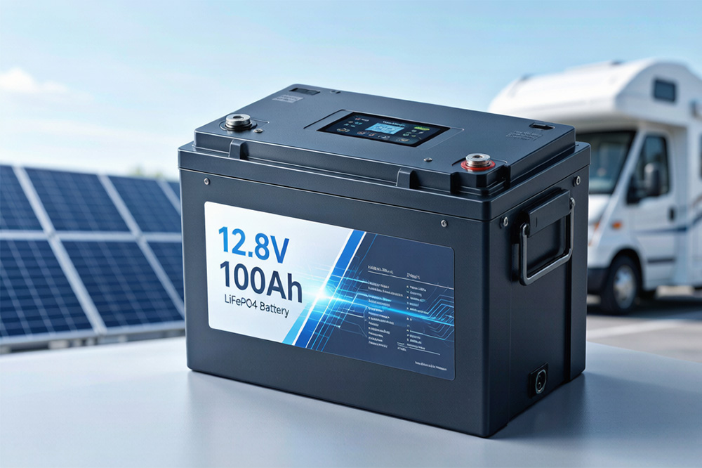 12V 100Ah LiFePO4 Battery Pack with Built-in BMS for Solar RV and Marine Applications