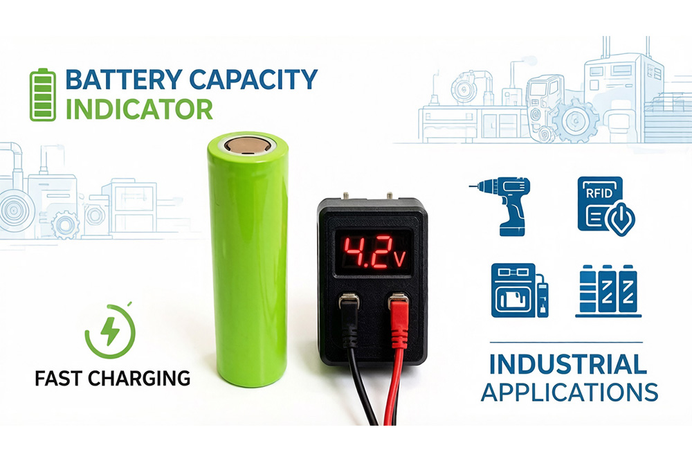 18650 Li-ion rechargeable batteries showing voltage levels charging process and industrial applications