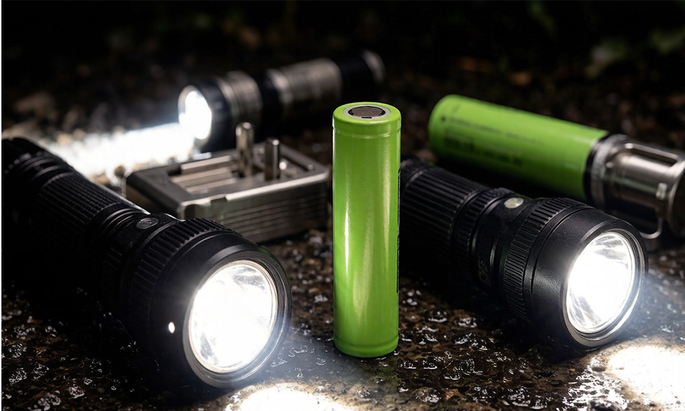 best 18650 battery for flashlight showing runtime brightness and battery performance comparison