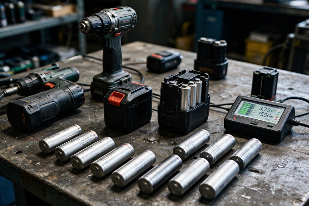 Bulk 18650 lithium batteries used in cordless power tool battery pack