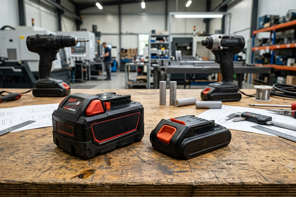 Comparison between industrial and DIY lithium battery packs for cordless power tools