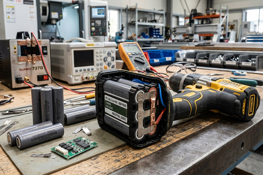 Custom 18650 battery pack for cordless power tools with high discharge lithium cells