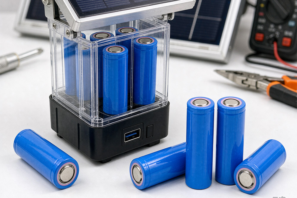 18650 rechargeable batteries for solar lights with solar panel and outdoor lighting system