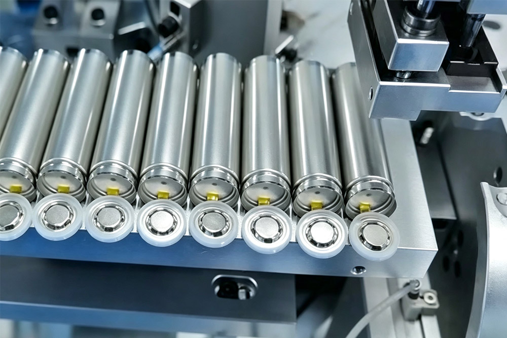 High-quality 18650 lithium-ion cells used in OEM power tool battery packs under industrial testing conditions
