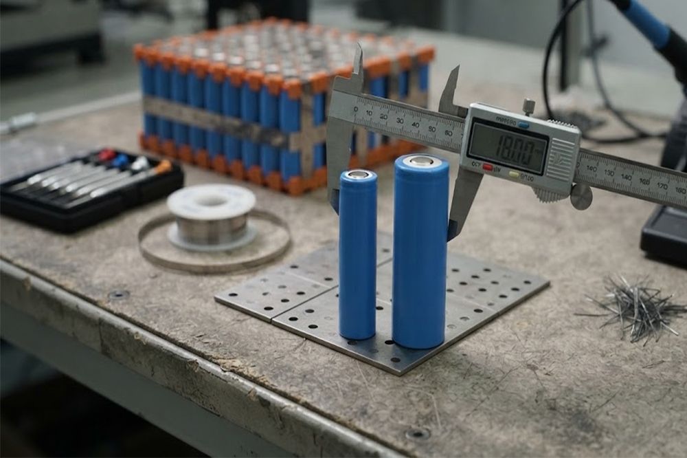 18650 and 21700 lithium battery cells compared by size for battery pack design
