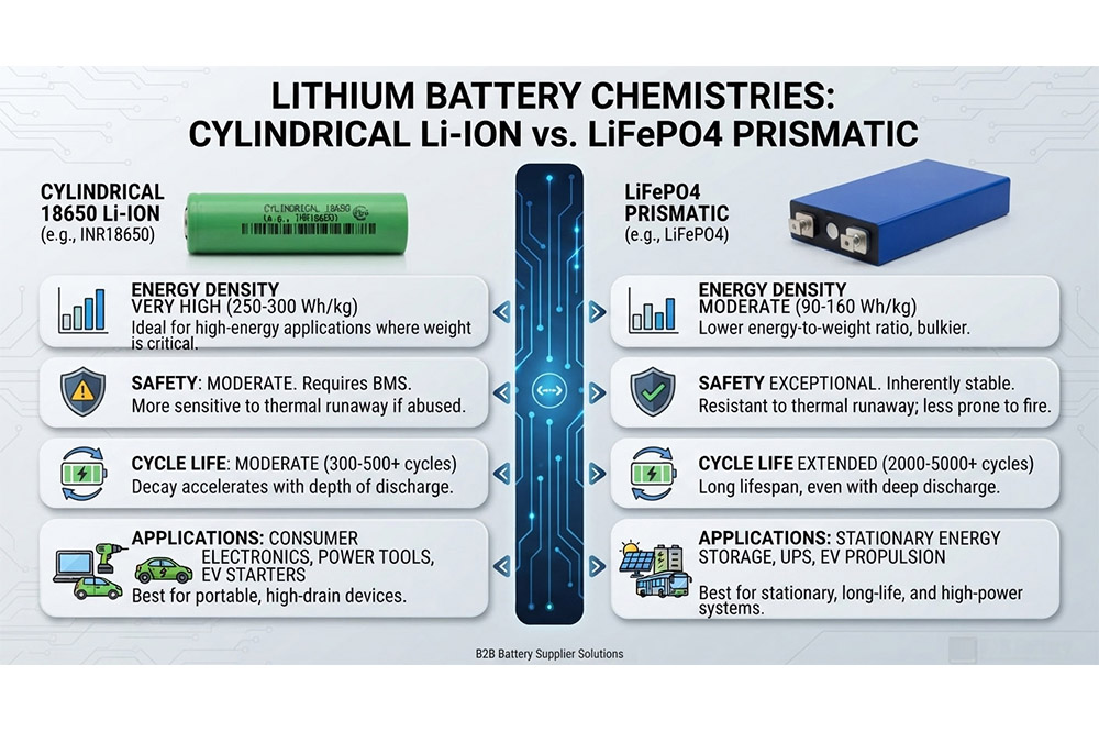 18650 lithium battery vs LiFePO4 battery comparison