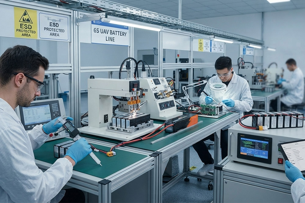 custom 6S UAV battery manufacturer production process