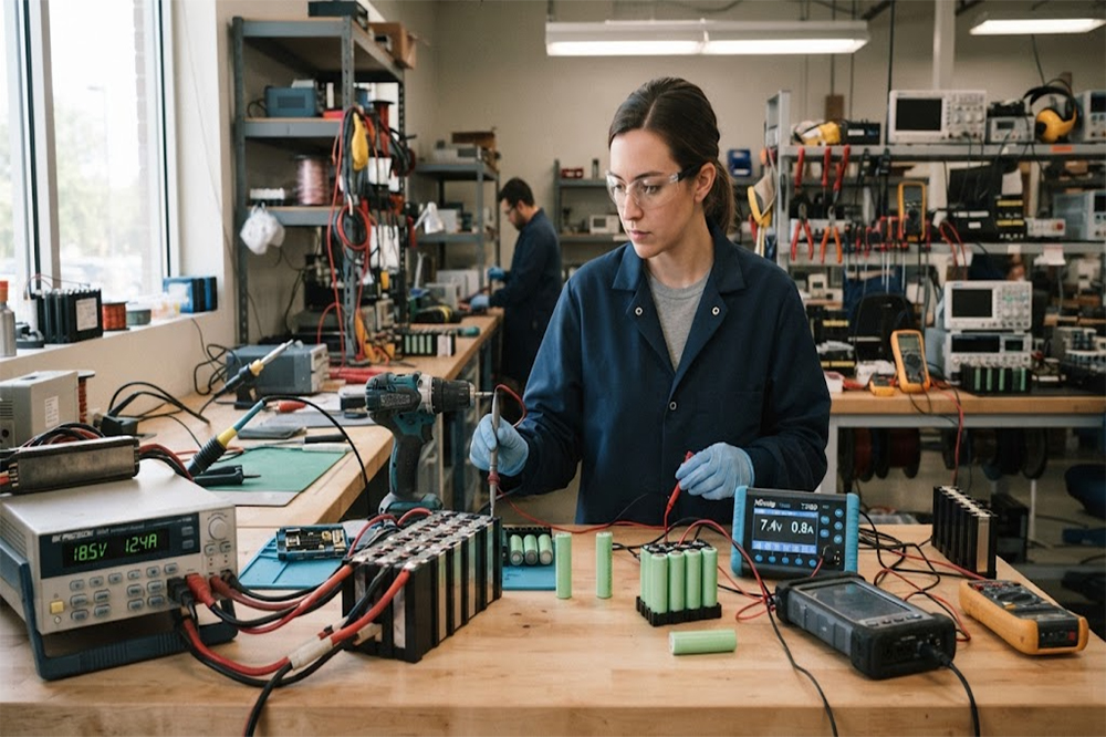 High-drain and high-capacity 18650 lithium batteries being compared for battery pack design
