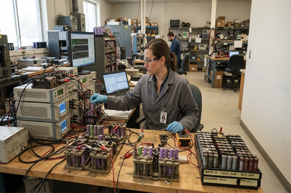 18650 lithium battery cycle life and capacity degradation testing