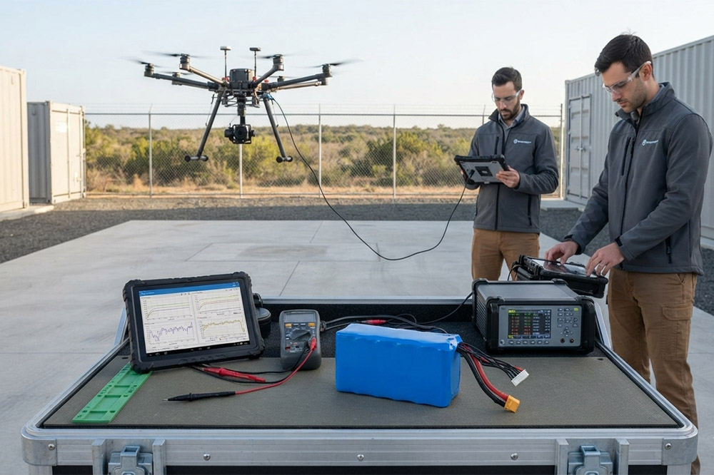 drone battery flight time testing with UAV lithium battery pack