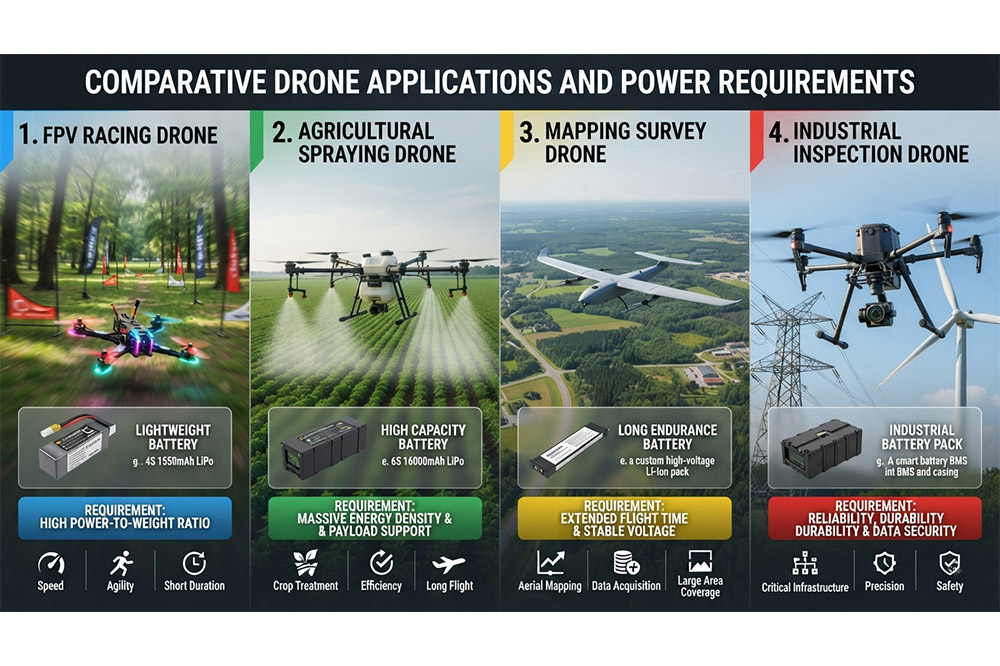Drone Battery Solutions for Different UAV Applications